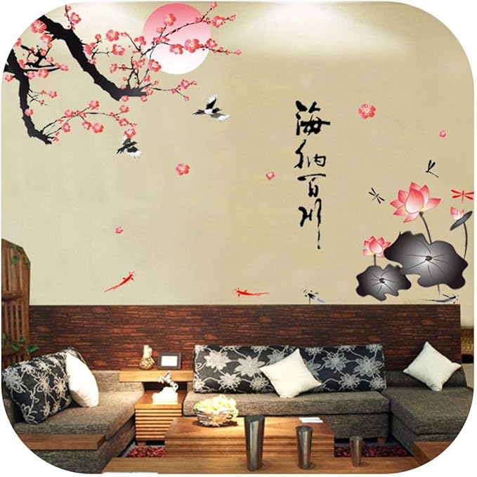 Vinilos decorativos extraíbles | Flores de ciruela 3D Adhesivos de