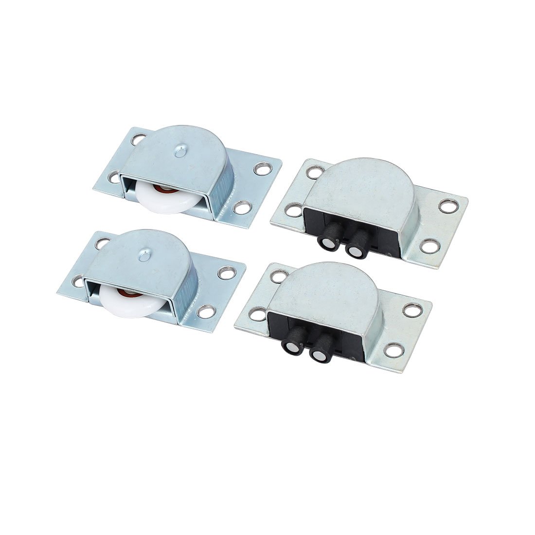 Sourcingmap Furniture Wardrobe 24mm Dia Wheel Stainless Steel Sliding Door Roller 2 Sets