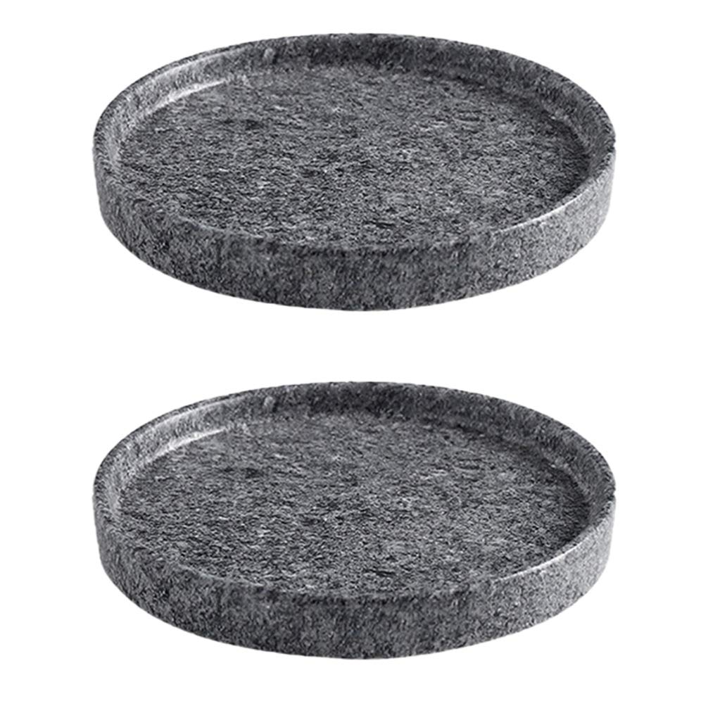 YARNOW 2pcs 6 Inch Ceramic Plant Saucer Round Shape Planter Pallet Tray Pot Base for Garden Indoor Outdoor (Grey)
