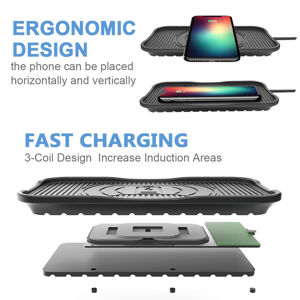 Szlinkage Silicone Wireless Charger 10W Fast Wireless Charging Pad for iPhone X, iPhone 8/8 Plus,Samsung Galaxy S9/S9Plus S8/S8 Plus,S7/S7 Edge,Note 8/Note 5 and All QI-Enabled Devices