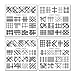 CICI&SISI Nail Art Stamping Plates Kit Plaid Set Plate Manicure Template 4 Pieces
