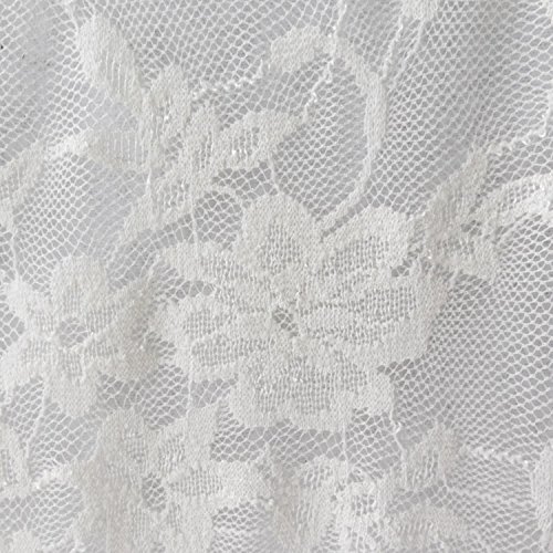 58" Wide White Giselle Stretch Floral Lace Fabric Soft 4 Way Stretch Poly Spandex - Sold by the Yard