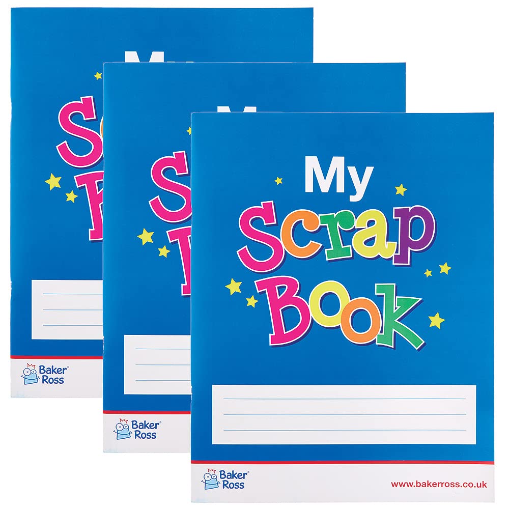 Baker Ross FX830 Large Scrap Books - Pack of 3, Arts and Crafts Books for Kids