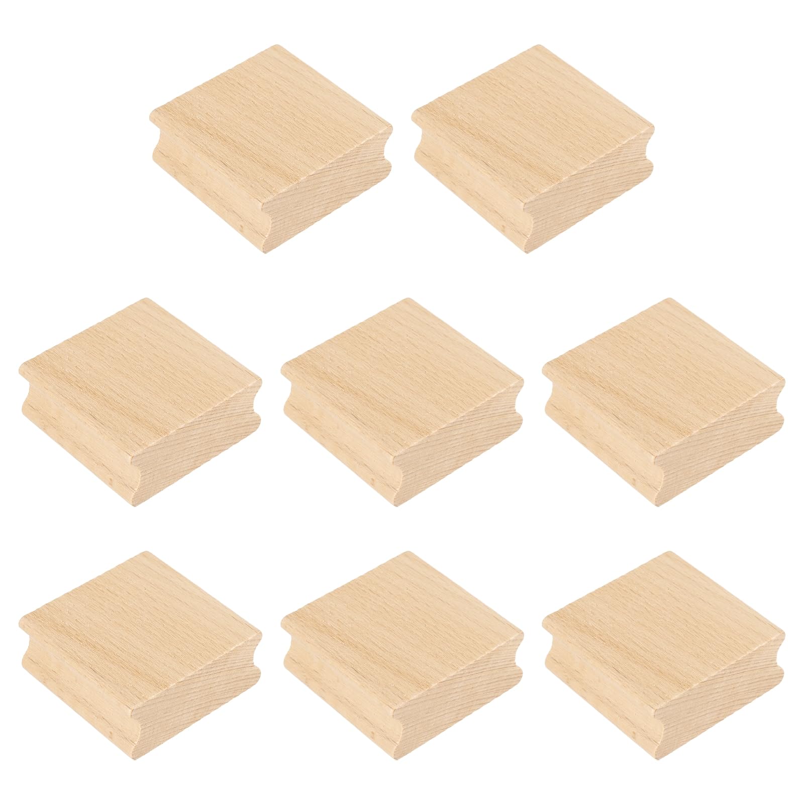 PATIKIL 50x50mm Wooden Stamp Block, 8 Pcs Blank Rubber Stamp Mounts Wooden Rubber Beech Hard Wood Blocks for Making DIY Crafting, Wood Color
