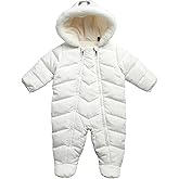 DKNY Baby Girls Snowsuit - Soft Fleece Lined Hooded Winter Pram Baby Snowsuit Outerwear for Newborns & Infants (Sizes 3-9M)