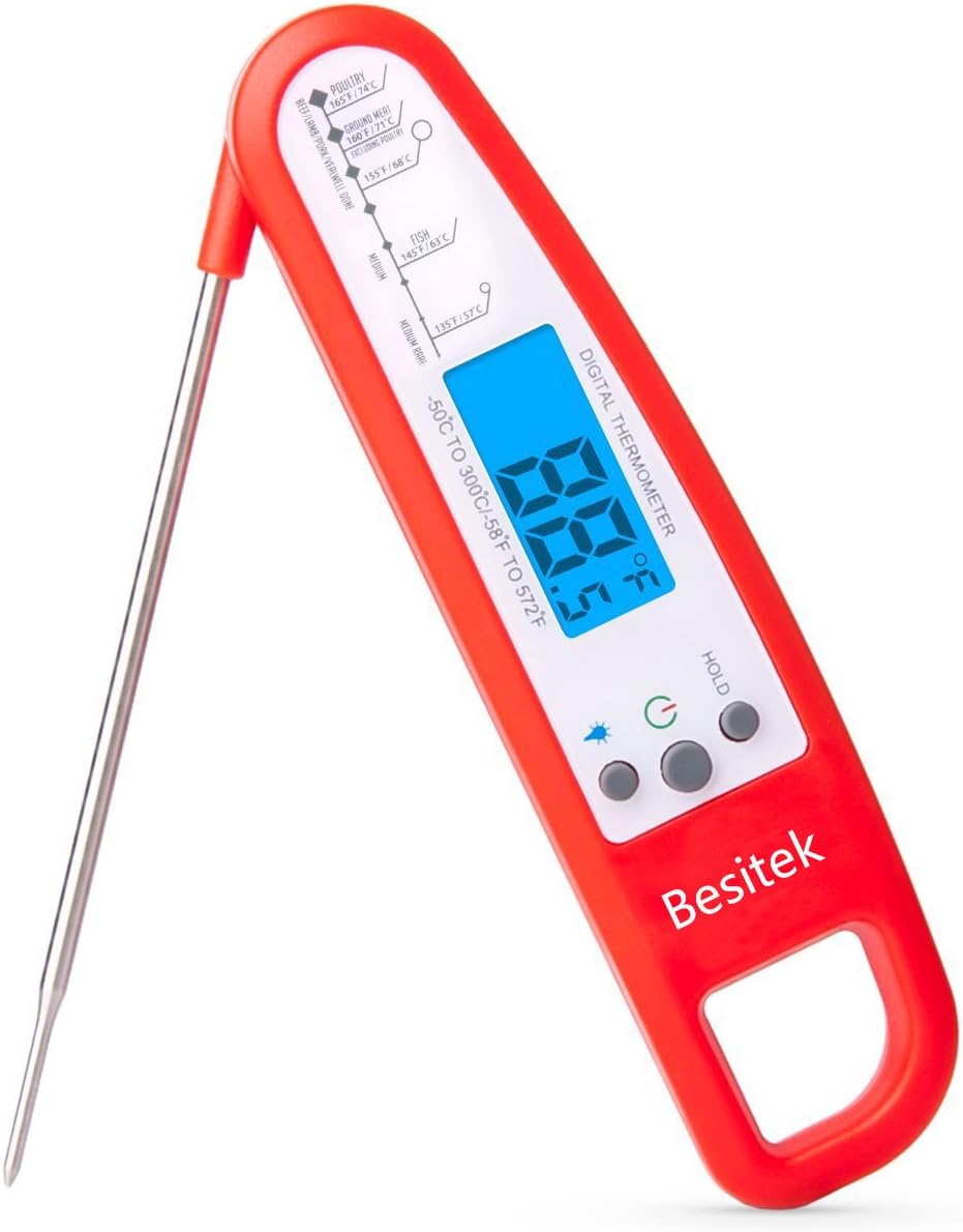 Digital Instant Read Thermometer,Electronic Food/Cooking Thermometer Barbecue Meat Thermometer Kitchen Thermometer – Food-safe Sturdy Steel Meat Thermometer Probe for BBQ, Meat, Candy,Grill