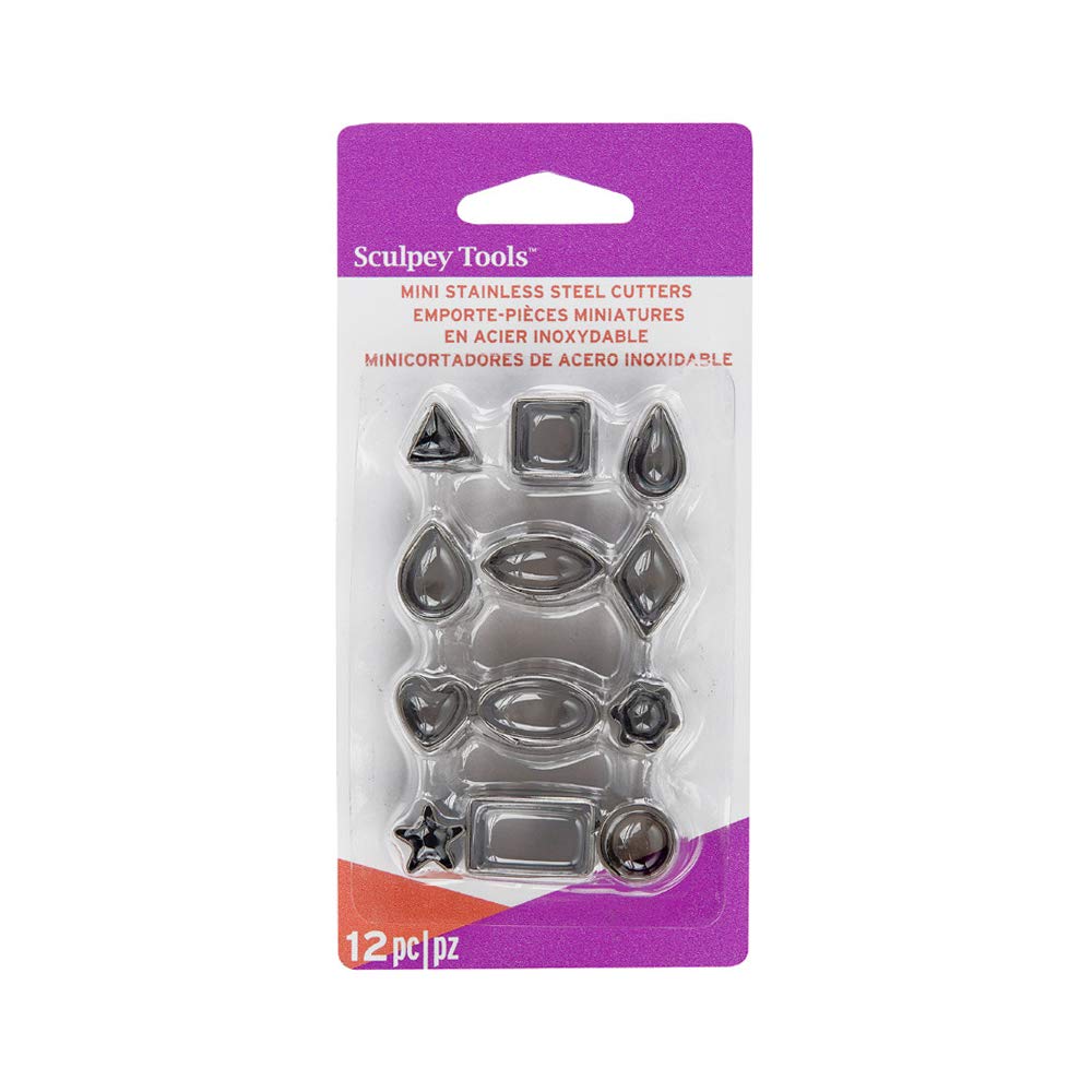 Artemio Premo Sculpey Basic Shapes Mini Metal Cutters - 12 Pieces