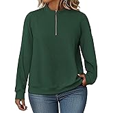 DOLNINE Plus-Size-Sweatshirts for Women Casual Oversized Half Zip Pullover Tops Dressy Long Sleeve Crewneck Blouses Shirts