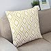 Howarmer Canvas Cotton Throw Pillows Cover for Couch Set of 4 Lemon Yellow Accent Pattern 18 X 18-inch