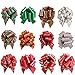 Christmas Ribbon Pull Bows for Holiday Decoration, Christmas Wrapping, Bows, Baskets and Wine Bottles Decoration Pack of 12