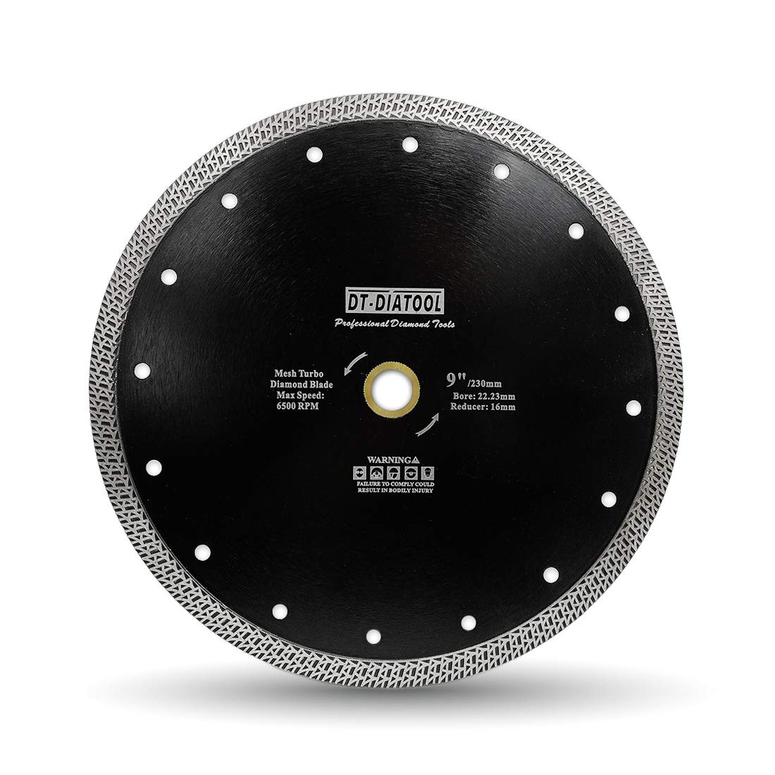 DT-DIATOOL 230mm Diamond Cutting Disc with Mesh Turbo for Porcelain Tile Marble Ceramic Granite