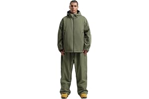 GSOU SNOW Mens Ski Jacket and Pants Set Women Snowboard Jacket Baggy Snow Suit Waterproof Windproof Insulation Ski suit