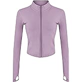 UANEO Workout Tops for Women Cropped Workout Jackets for Women Yoga Athletic Jacket