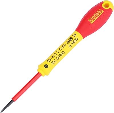 Stanley FatMax Insulated Slotted Screwdriver 2.5 x 50mm VDE Red Yellow