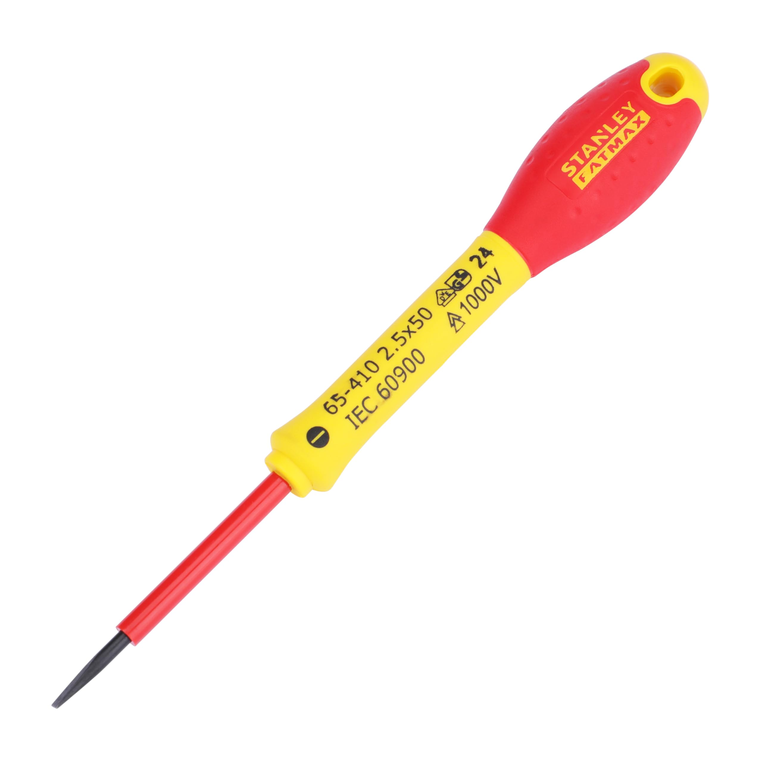 Stanley 0-65-410 Fat Max Screwdriver Insulated Slotted 2.5X50Mm-Red And Yellow