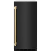 ZLINE Autograph Edition 15 in. Touchstone Gourmet Ice Maker with Drain Pump and Black Stainless Steel Door with Polished Gold Handle (IGMDZ-BS-15-G)