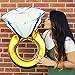 WULEEUPER Giant Diamond Ring Balloon 43 Inch and 33 Inch Diamond Ring Foil Helium Balloons for Bachelorette Party Kids Party and Bridal Shower Party Birthday Vow Renewal Wedding Decoration