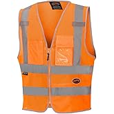 Pioneer Hi Vis Safety Vest for Men & Women - Reflective Cooling Mesh - 8 Pockets - Class 2 - Construction, Traffic, Security