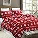 Vaulia Lightweight Microfiber Duvet Cover Set, Snowflake Pattern Design Christmas Holidays, Red Color - Twin