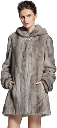 mink fur hooded coat