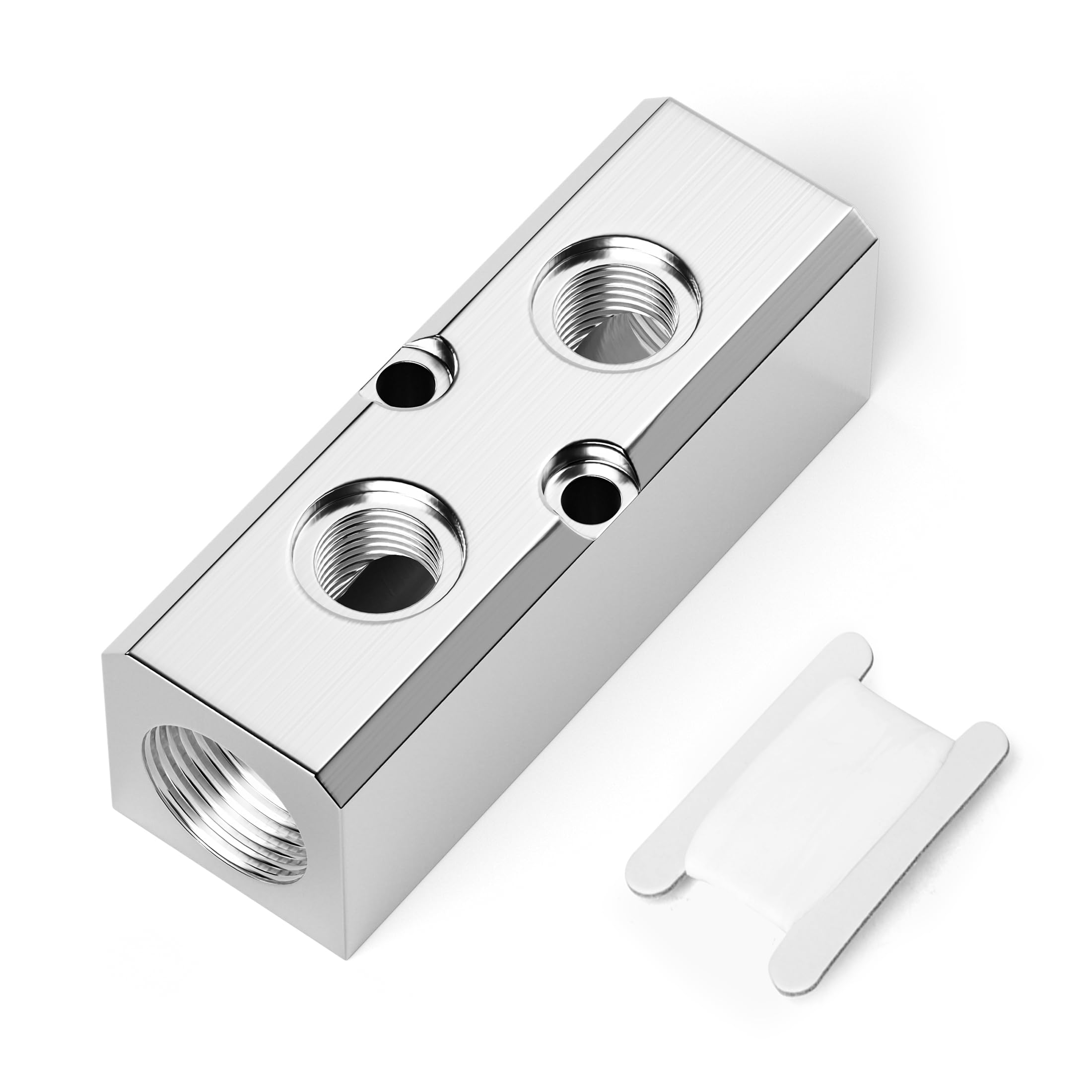 TAILONZ PNEUMATIC Silver 2 Way Pneumatic Shunt Aluminum Block Pneumatic Manifold Air Distribution Block Air Path air Source Distributor,Compressed Air Manifold Pneumatic