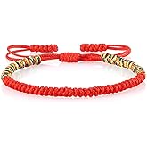 COLORFUL BLING Handmade Tibetan String Bracelet Adjustable Woven Rope Knot Buddhist Kabbalah Protection Lucky Friendship Bracelets for Mens Womens Amulet Gifts