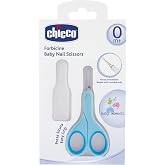 Chicco Nail Scissors for Babies and Children, Stainless Steel Baby Scissors with Curved Blades and Rounded Tips, Protective Case, Non-Slip Rubber Handle, Baby Accessories for Newborns from 0 Months