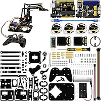 KEYESTUDIO 4DOF Robot Arm Kit for Arduino Project, Electronic Coding Robotics for Kids Age 12+, Joystick Controlled, Bluetooth Controlled, PS2 Controlled