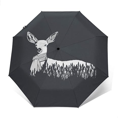 Amazon Co Jp 折りたたみ傘 自動開閉 傘 絵柄付き漫画 動物 かわいい イラスト 晴雨兼用 8本骨 96cm Outer Print ホーム キッチン