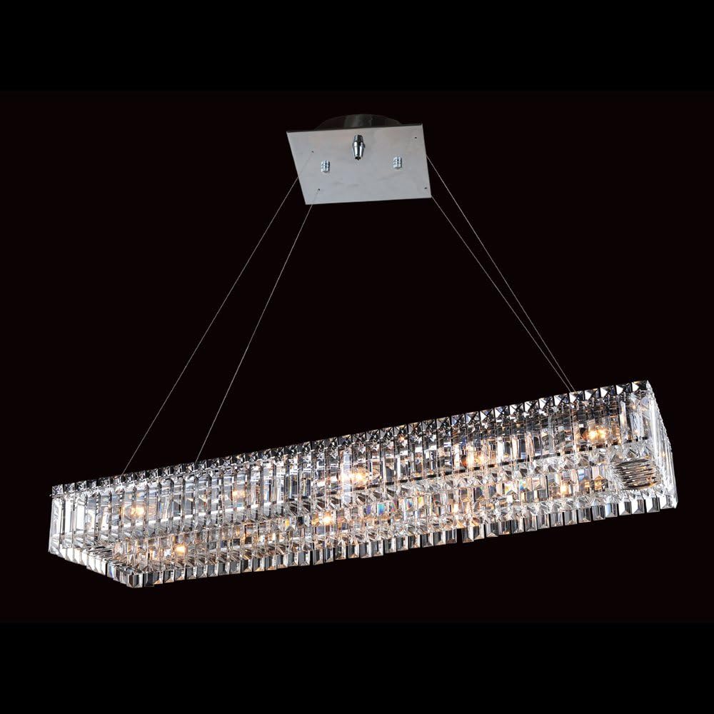 Allegri 11709-010-FR001 Quantum Baguette - Twelve Light Rectangle Pendant, Firenze Clear Crystal