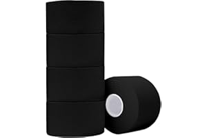 ADMITRY Athletic Tape,5 Pack Black Sports Tape,Strong Stick No Sticky Residue for Hockey Climbing Sports Medical Splints