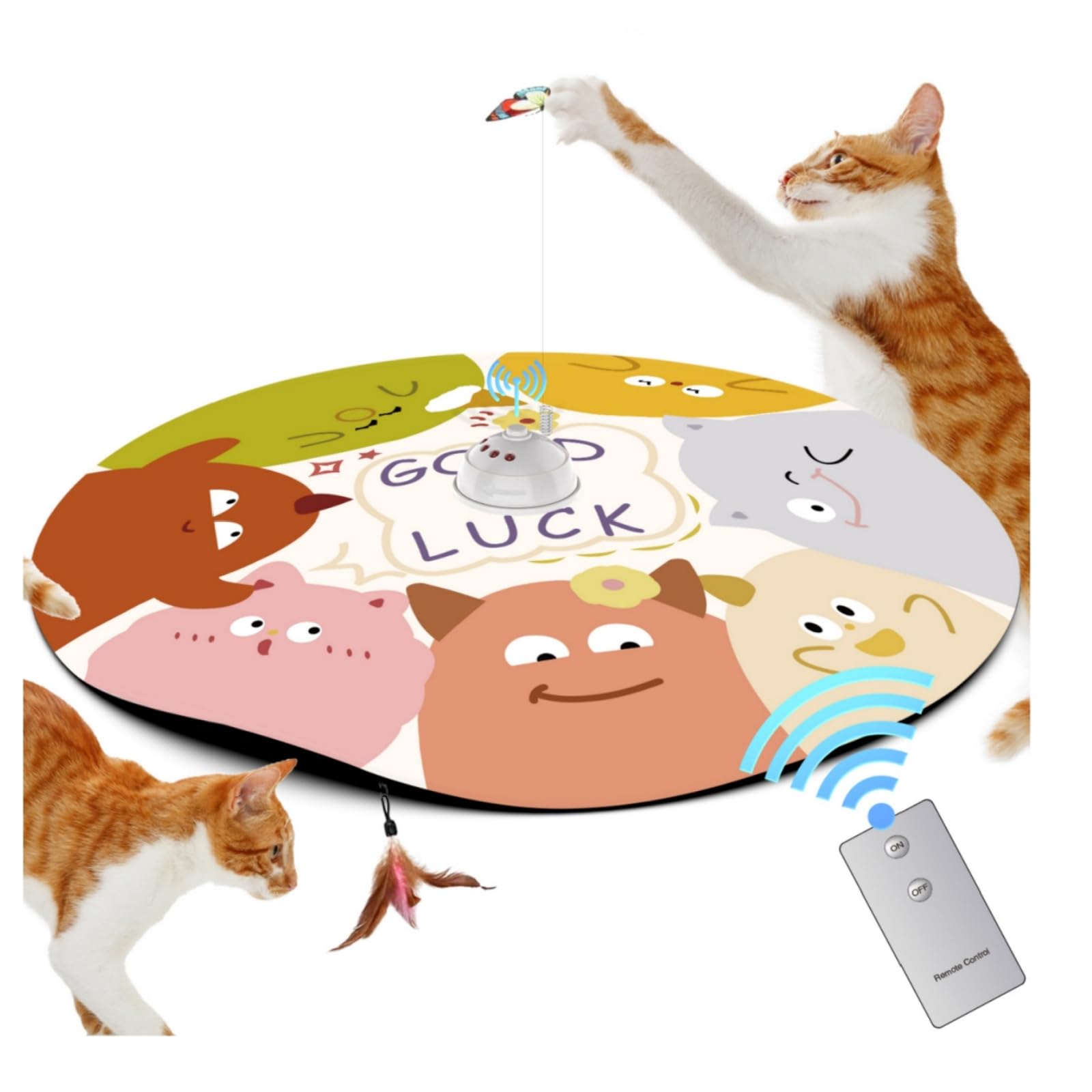 Photo 1 of ****FINAL SALE NOT RETURNS****DOESNT WORK WELL°°°°Pawhims Remote Control Cat Toy 4 in 1 Interactive Automatic Cat Toy, Hide and Seek Exercises with Cover/Moving Concealed Feather/Butterfly, Catching Motion Game for Kitten Indoor (Good Luck)