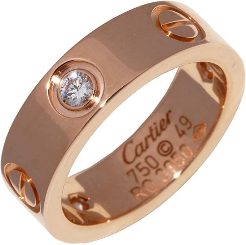 Amazon カルティエ Cartier K18pg ダイヤ3p 0 22ct ハーフダイヤ ラブリング 幅5 4ミリ 指輪 49 9号 B 中古 リング 通販