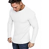 JMIERR Long Sleeve Thermal Fleece Shirts Fall Fashion Crew Neck Casual Basic T-Shirts