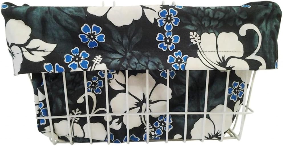 Bike Basket Liner - Aloha Black Rectangular