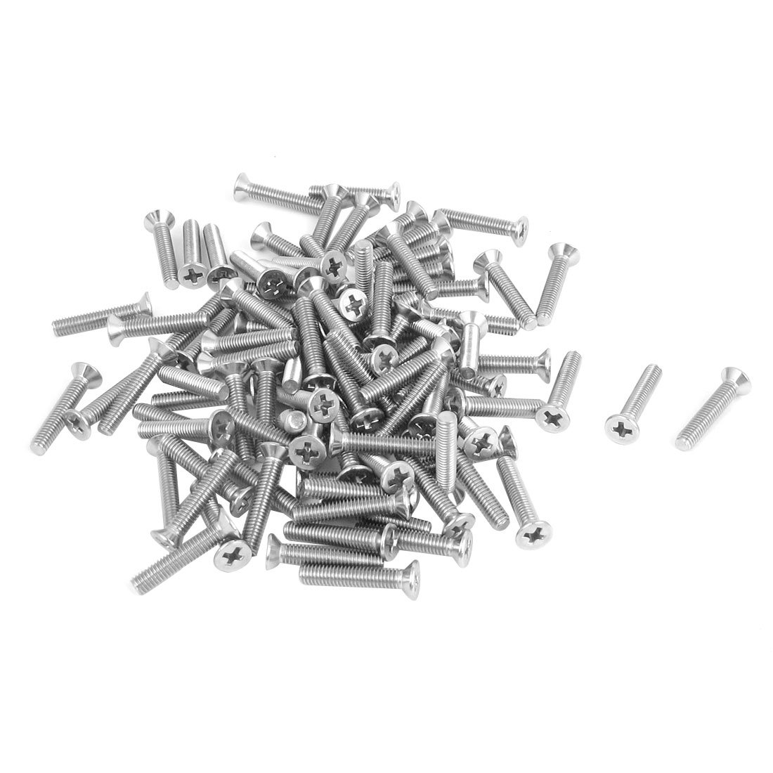 Sourcingmap M3 x 16mm Phillips Flat Head Countersunk Bolts Machine Screws 100pcs