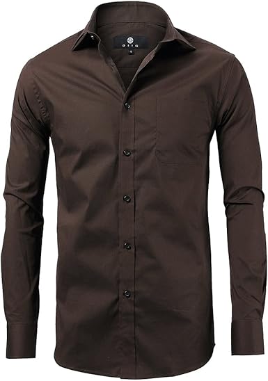 mens slim fit long sleeve casual shirts