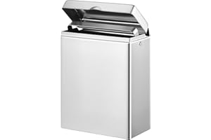 Tioncy 1 Pcs Sanitary Disposal Tampon Napkin Bathroom Receptacle Wall Mounted with Sanitary Receptacle Liner Frame Holder Stainless Steel Mini Bin Restroom Commercial Small Space (Natural Color)