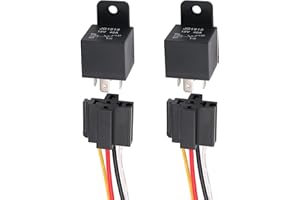 DIANQI 2-Pack 40Amp Automotive Relay with Interlocking Socket Heavy Duty for Truck Car Van Motorcycle Boat Relay 4-pin 12V DC