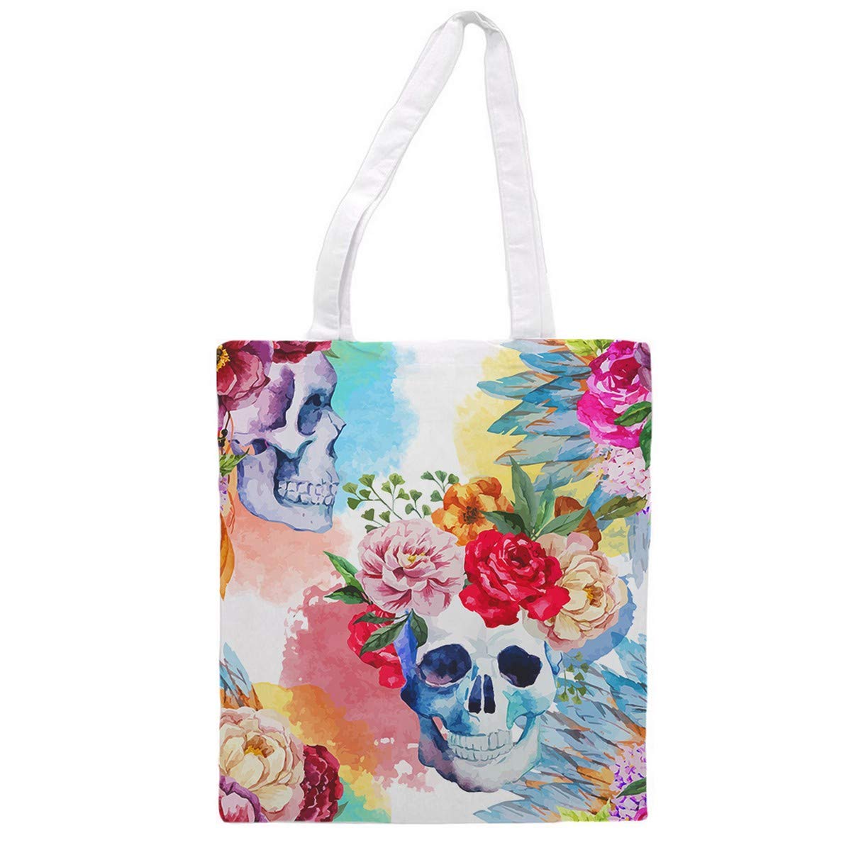 Nacnic Tote bag cloth CALAVERAS DE FLORES. multipurpose shoulder strap