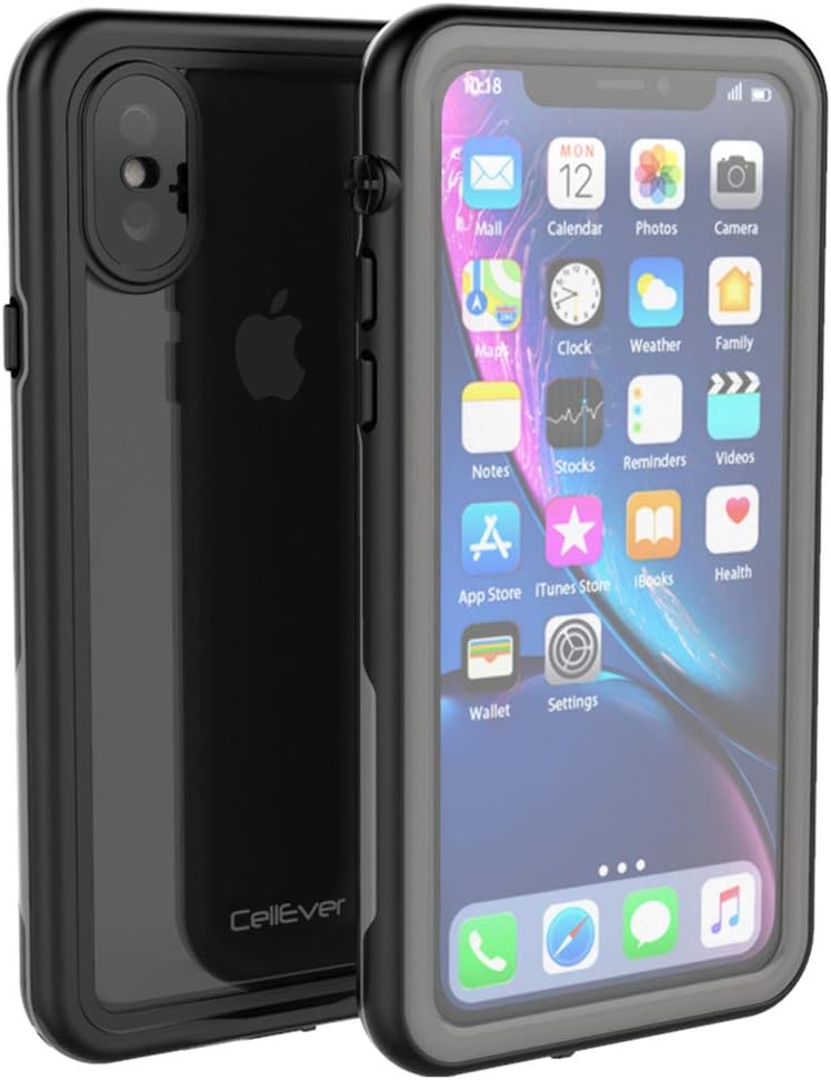 CellEver Waterproof Case for iPhone Xs/iPhone X, 5.8-Inch, Waterproof IP68 Certified Shockproof Sandproof Snowproof Dirtproof Full Body Sealed Protective Cover KZ (Gray)