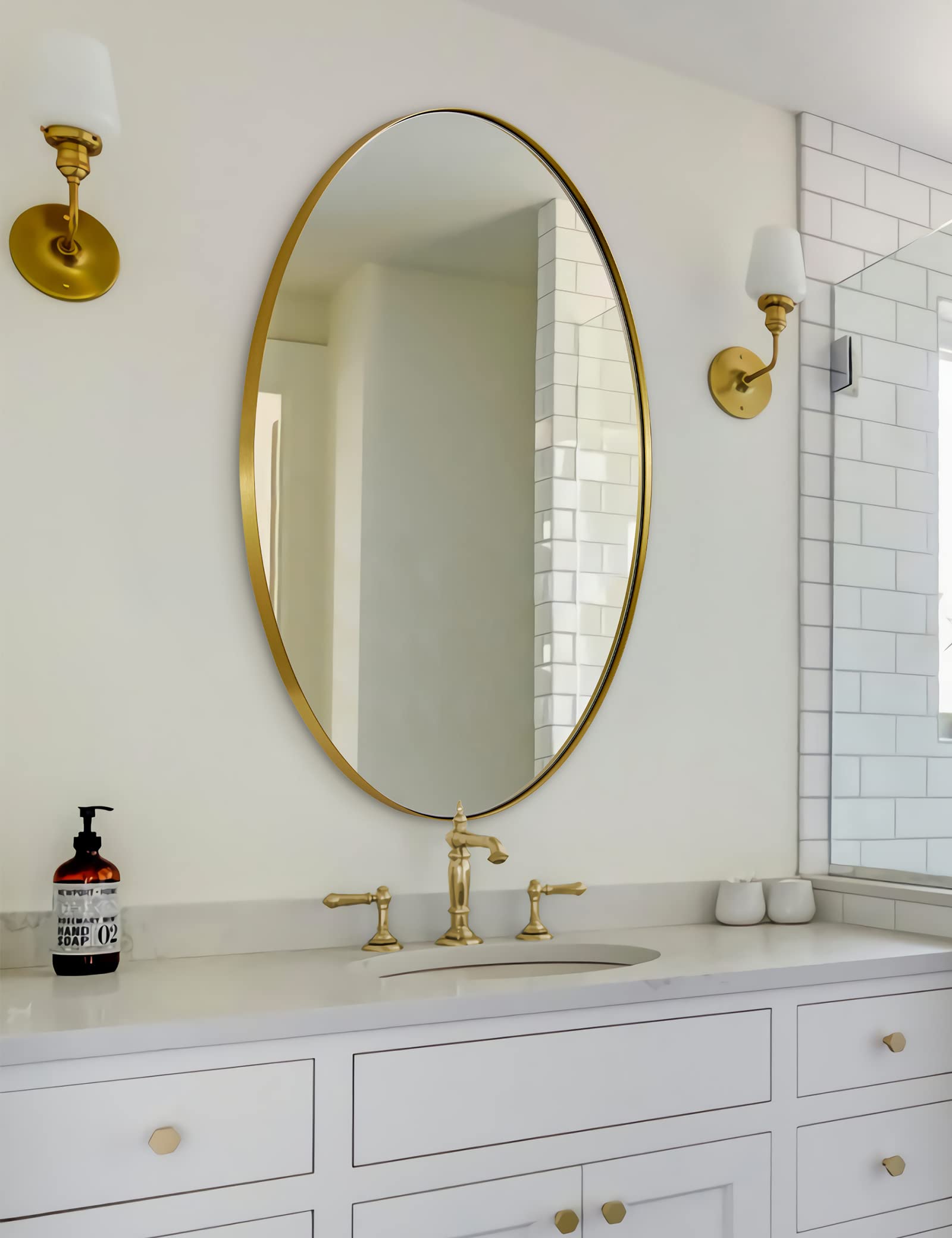 Mua ANDY STAR Gold Oval Mirror, 24x36’’ Brushed Gold Oval Bathroom