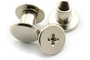 LQ Industrial 120pcs Chicago Screw Cross Head Phillips Drive Binding Screws Rivet Book Binding DIY Leather Craft Assembly Bolt 5x6mm Silver