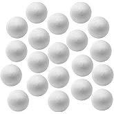 Luomorgo 2 Inch White Foam Balls for Crafts, 20 Pack | Smooth Round, for DIY Decorations, School Projects, Party &amp; Home Decor