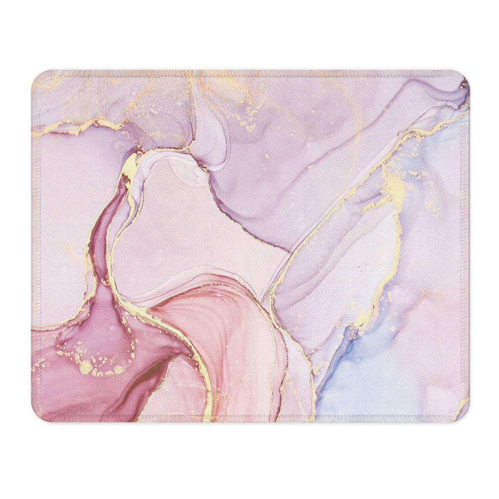 NNAKAPAKA Non-Slip Mouse Pad Rubber Square Mouse Pad Desktop Notebook Computer Mouse Mat for Working and Playing 260 x 210 mm with Stitched Edge medium Pretty Marble Square