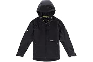 TRUEWERK Men's Insulated Work Jacket - S3 Solution Zip-Up Hoodie, Fleece-Lined, Waterproof Tactical Coat with 4-Way Stretch