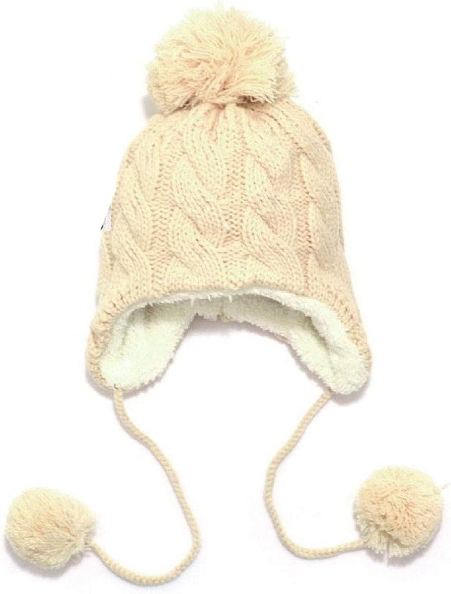 baby hat with two pom poms