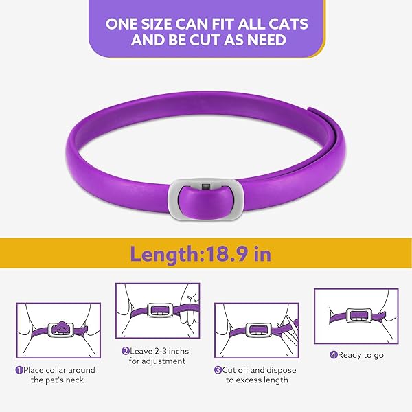 OIMMAL 4 PACK CALMING COLLAR FOR CATS, ADJUSTABLE CAT CALMING COLLAR, CAT PHEROMONE COLLAR FOR CATS AND KITTEN, RELIEVE REDUCE ANXIETY STRESS, CAT ANXIETY RELIEF CALM RELAXING COLLARS