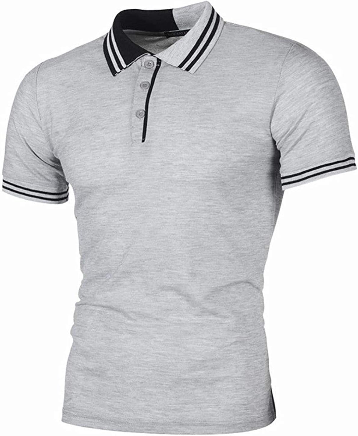 Men's Polo Golf Shirts Casual Slim Fit Active Athletic Polo Sport Shirt