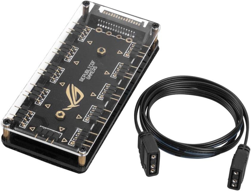 RGEEK 5 V 3 pines RGB LED Splitter 10 puertos Hub con cable de